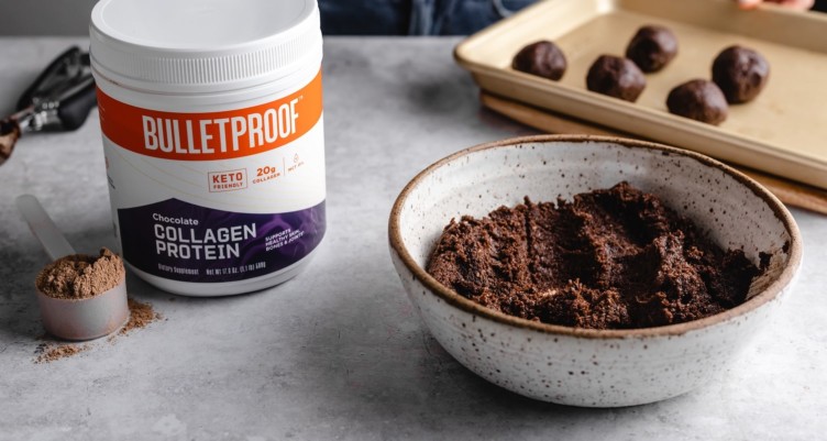 Bulletproof Chocolate Collagen Protein used to make truffles.