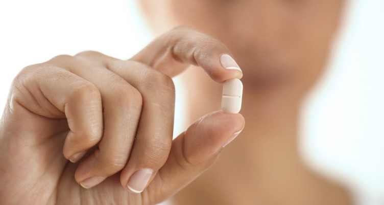 A close-up of a pill vitamin