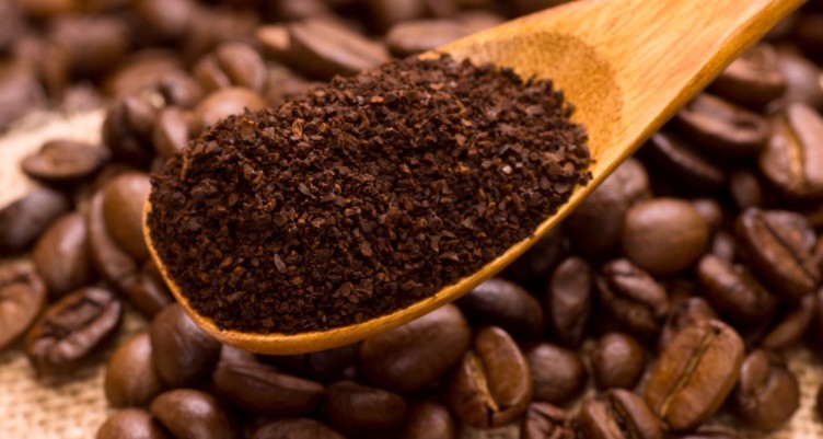 Spoonful of coffee grounds.