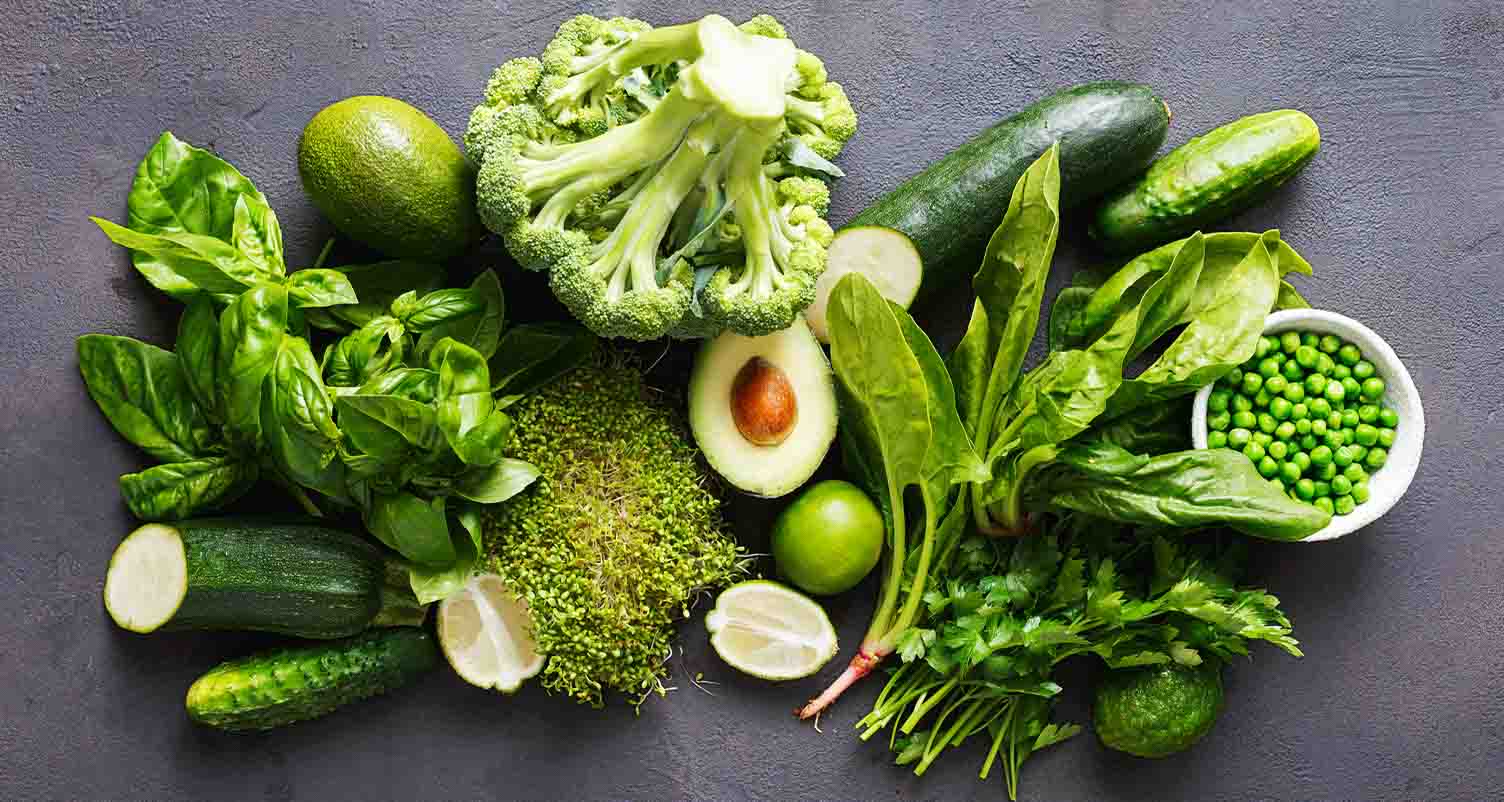 display of green vegetables
