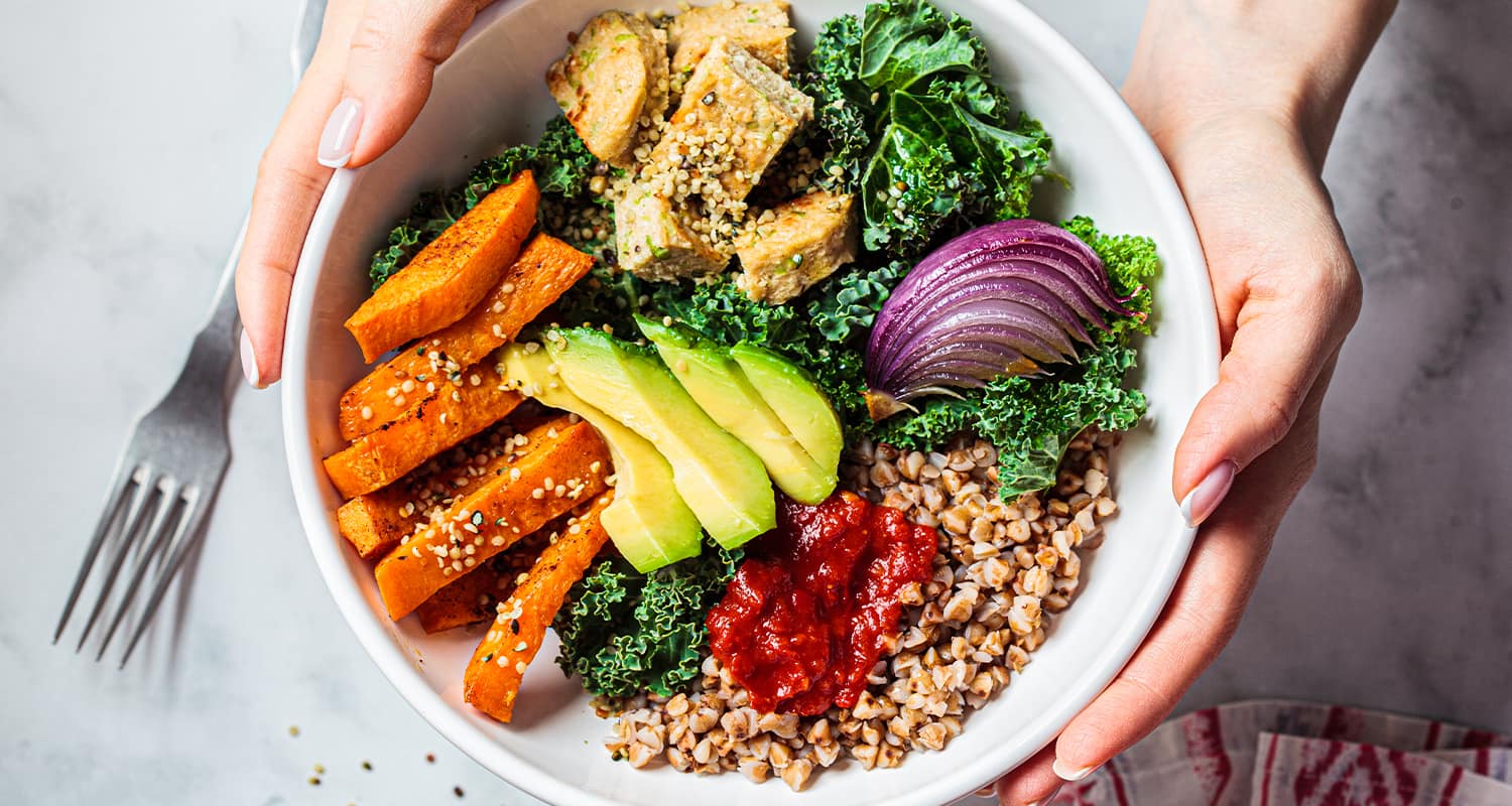 bowl of healthy colorful food