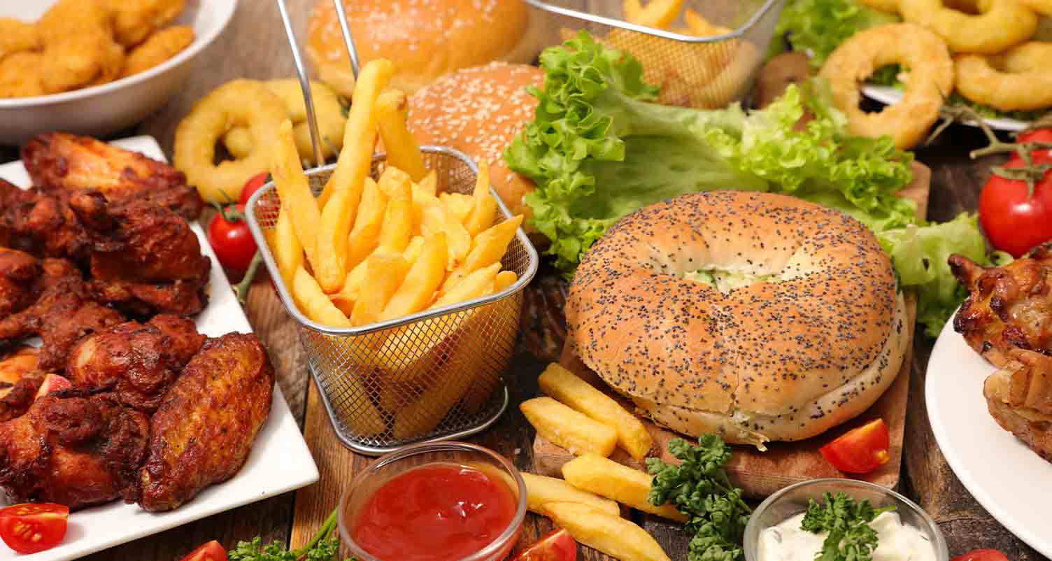 various unhealthy processed foods