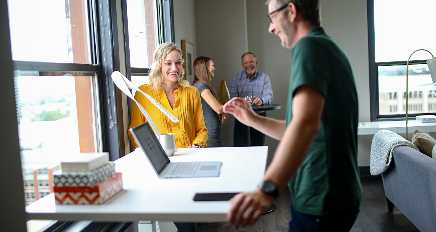 happy people in an office environment