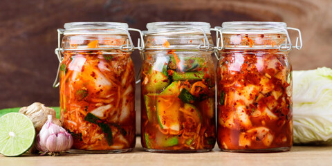 3 jars of fermented foods