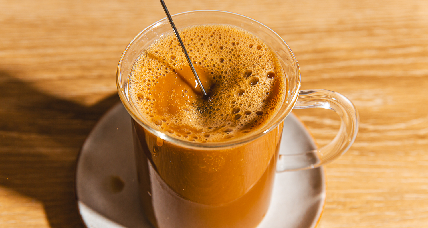 frother mixing coffee