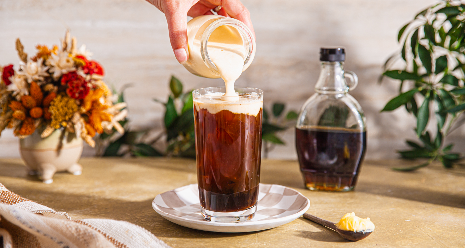 topping cold brew with cold foam
