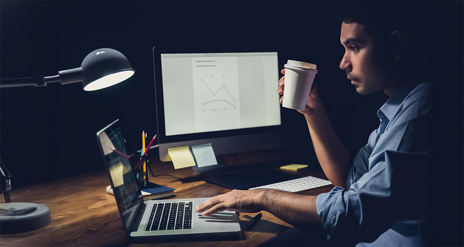 person working late